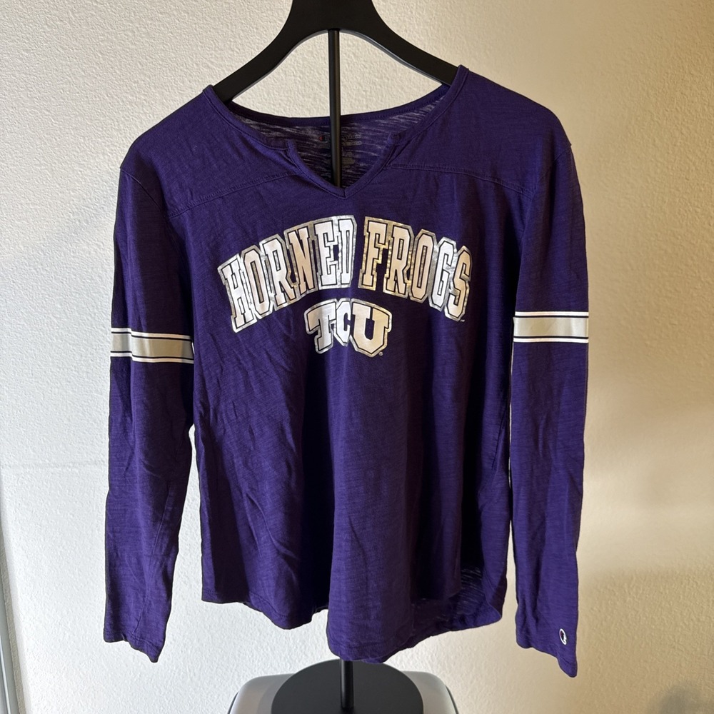 Champion TCU Horned‎ Frogs Women's Long Sleeve Shirt 100% Cotton Size M